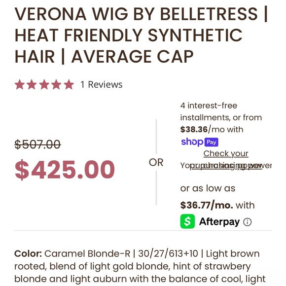 Belle Tress wig - Picture 5 of 5